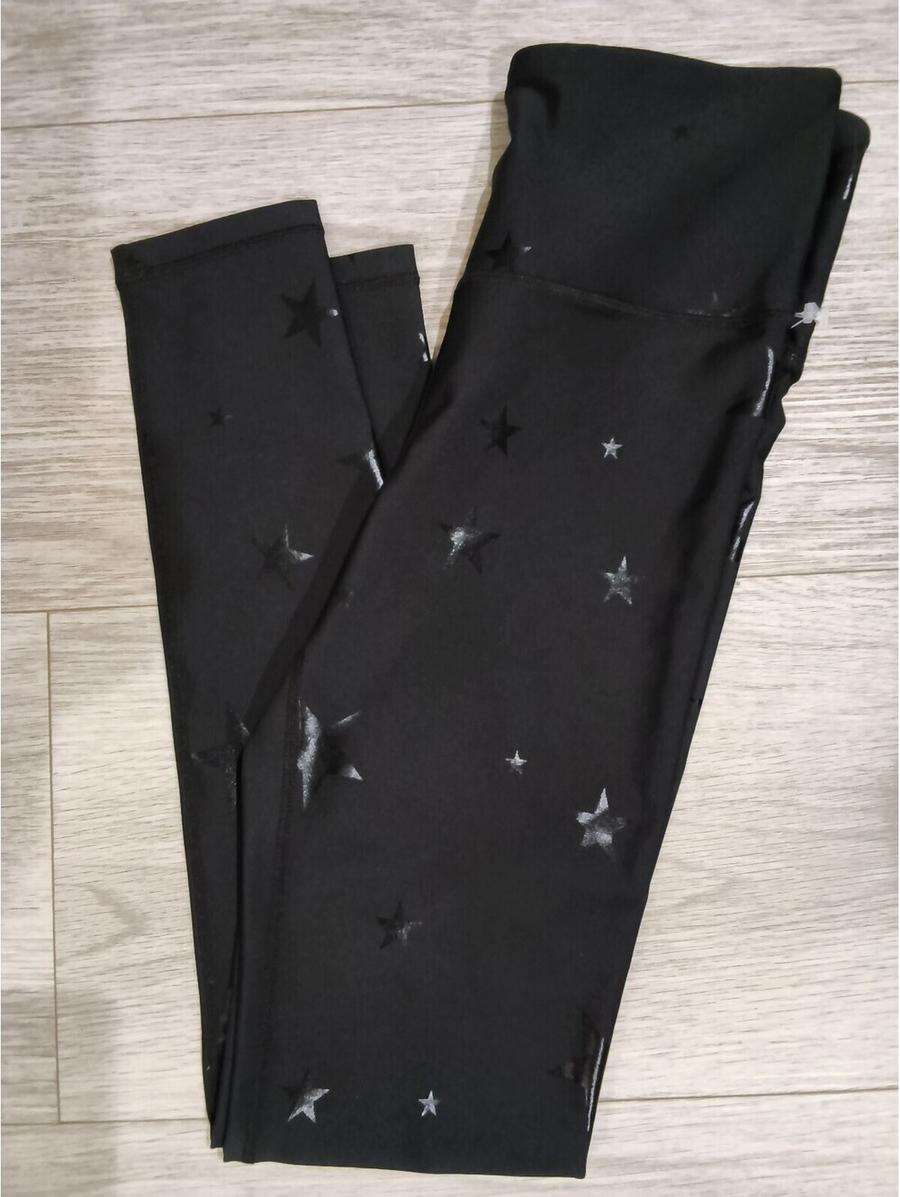 Mono B Women's Black Star Print Tummy Control Leggings Size M